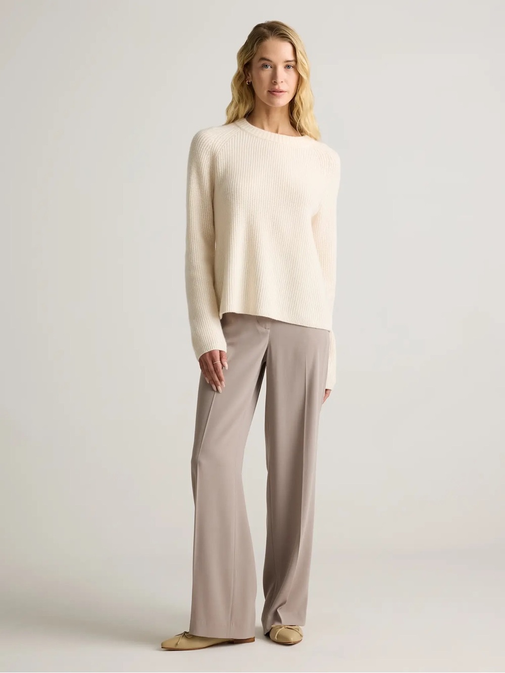 Mongolian Cashmere Fisherman Crewneck Sweater